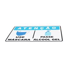 PLACA DE ALERTA USE MÁSCARA E ÁLCOOL GEL