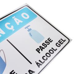 ADESIVO DE ALERTA USE MÁSCARA E ÁLCOOL GEL