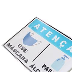 ADESIVO DE ALERTA USE MÁSCARA E ÁLCOOL GEL