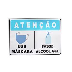 ADESIVO DE ALERTA USE MÁSCARA E ÁLCOOL GEL