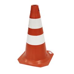 CONE PVC RÍGIDO 50 CENTÍMETROS LARANJA E BRANCO