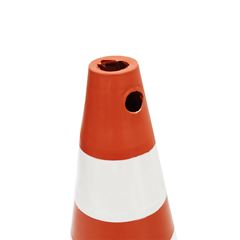 CONE PVC RÍGIDO 50 CENTÍMETROS LARANJA E BRANCO