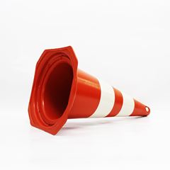 CONE PVC RÍGIDO 50 CENTÍMETROS LARANJA E BRANCO