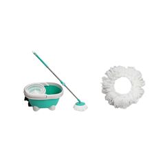 KIT SPIN MOP 4 EM 1 COM PEDAL LT-505 MACROLUB + REFIL MICROFIBRA PARA MOP GIRATÓRIO 85GR 