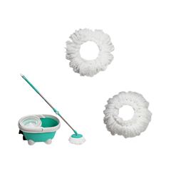 Kit spin mop 4 em 1 com pedal lt-505 + refil microfibra para mop giratório 85gr + refil microfibra para mop giratório 120gr