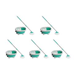 KIT COM 5 UNIDADES DE SPIN MOP 4 EM 1 COM PEDAL LT-505 ¿ MACROLUB