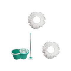 KIT COM SPIN MOP 2 EM 1 LT-516 MACROLUB + 2 UNIDADES DE REFIL MICROFIBRA PARA MOP GIRATÓRIO 85GR 