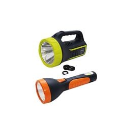 Kit Lanterna Holofote Power Led 265 Lumens Recarregável Mor + Lanterna Power Led 150 Lumens Recarregável Mor