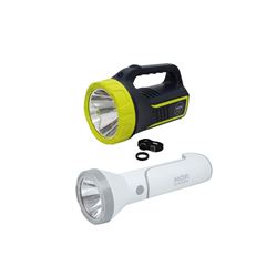 Kit Lanterna Holofote Power Led 265 Lumens Recarregável Mor + Lanterna e Luminária 140 Lumens Branca Recarregável Mor