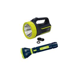 Kit Lanterna Holofote Power Led 265 Lumens Recarregável Mor + Lanterna Power Led 250 Lumens Recarregável Mor