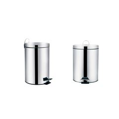 Kit Lixeira 3 Litros Inox Ágata Mor + Lixeira 5 Litros Inox Ágata Mor