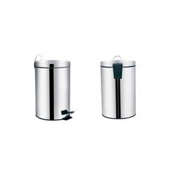 Kit Lixeira 3 Litros Inox Ágata Mor + Lixeira 12 Litros Inox Ágata Mor