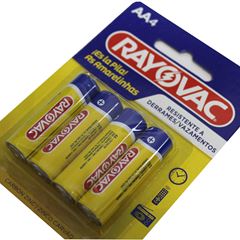 PILHA ZINCO AA RAYOVAC CARTELA 4 PILHAS