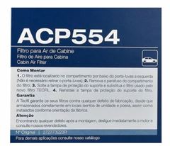    Filtro acp 554 cabine renault logan 2011    